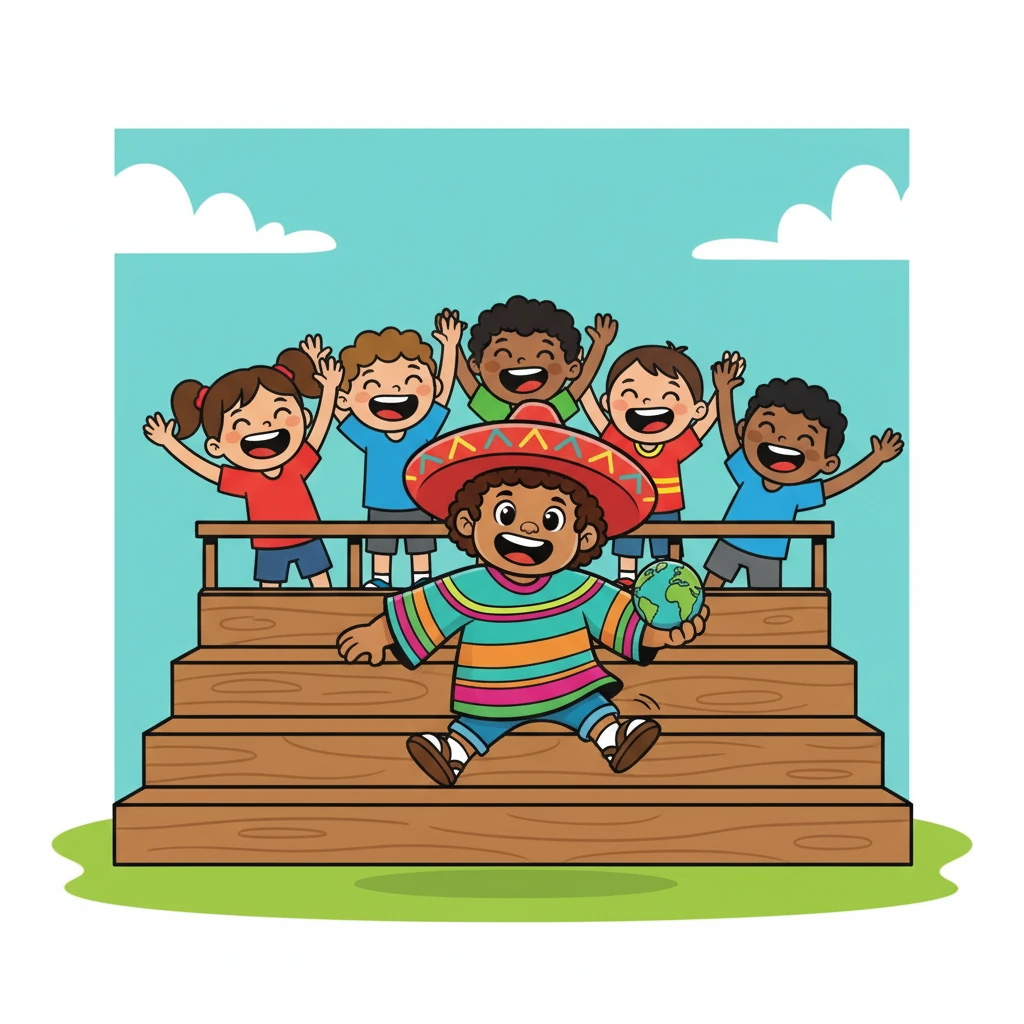 Dani, Iago, Mateo, Nico, Gorka y Nerón, pegados a las gradas, animaban a Geo con todas sus fuerzas.  Cada salto, cada esquive, era celebrado con aplausos y gritos.  La amistad y el apoyo incondicional se sentían en el ambiente.