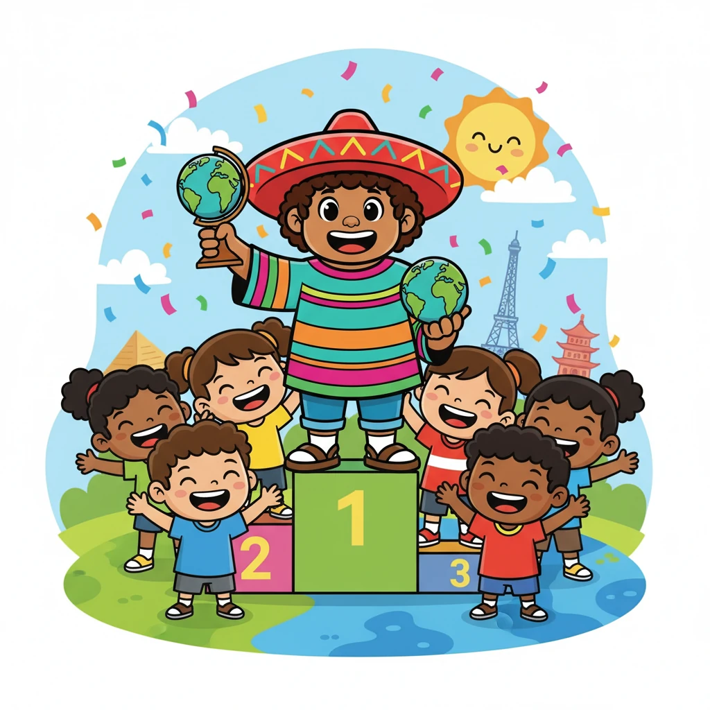 Geo, rodeado de sus amigos, sintió la alegría de la victoria y la importancia de la amistad.  Habían compartido la emoción, el esfuerzo y la recompensa.  Geo sabía que esta aventura, y muchas más, las viviría siempre con ellos.