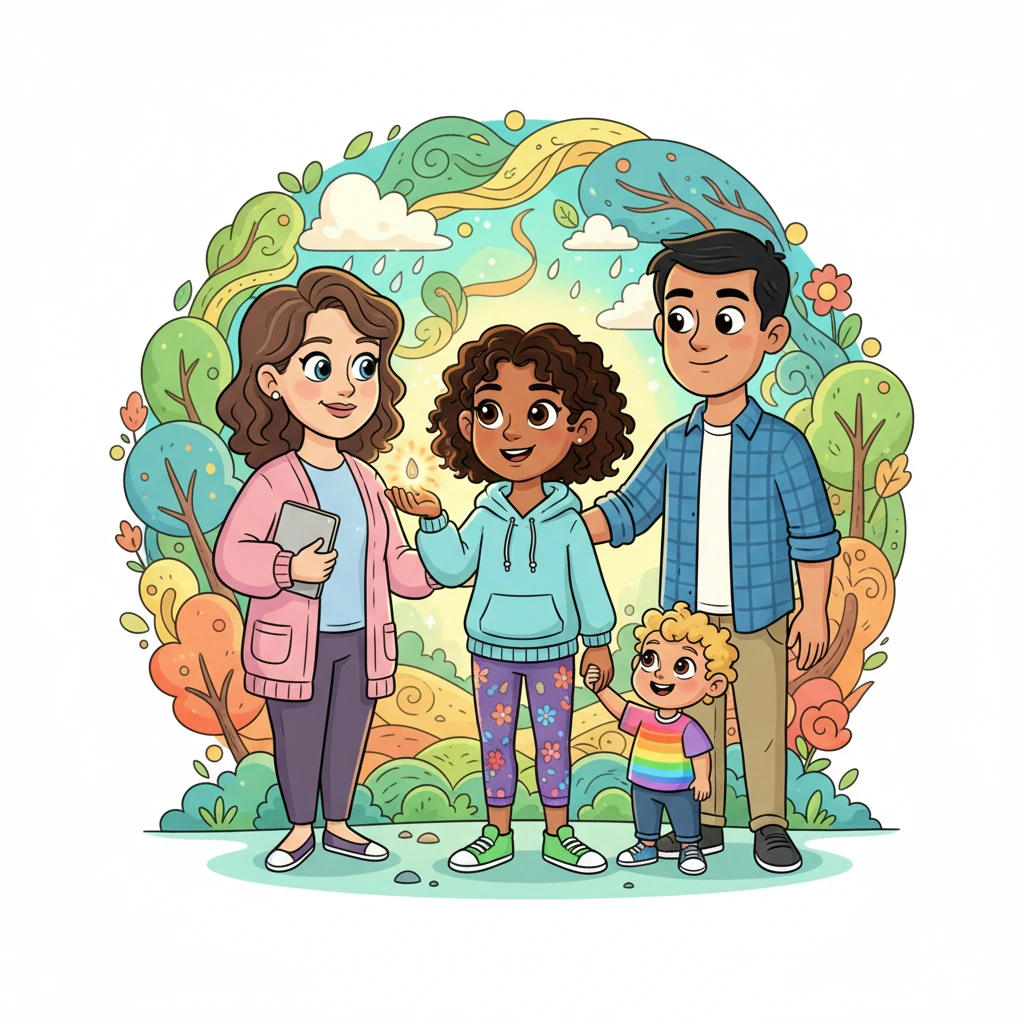 Elara stood tall, bathed in a gentle, warm light, surrounded by the love of her family and the vibrant colors of her life. Though her journey was complex, she held a tiny, glowing seed in her hand, representing hope and the quiet strength to keep advocating for her well-being, knowing her unique story mattered.