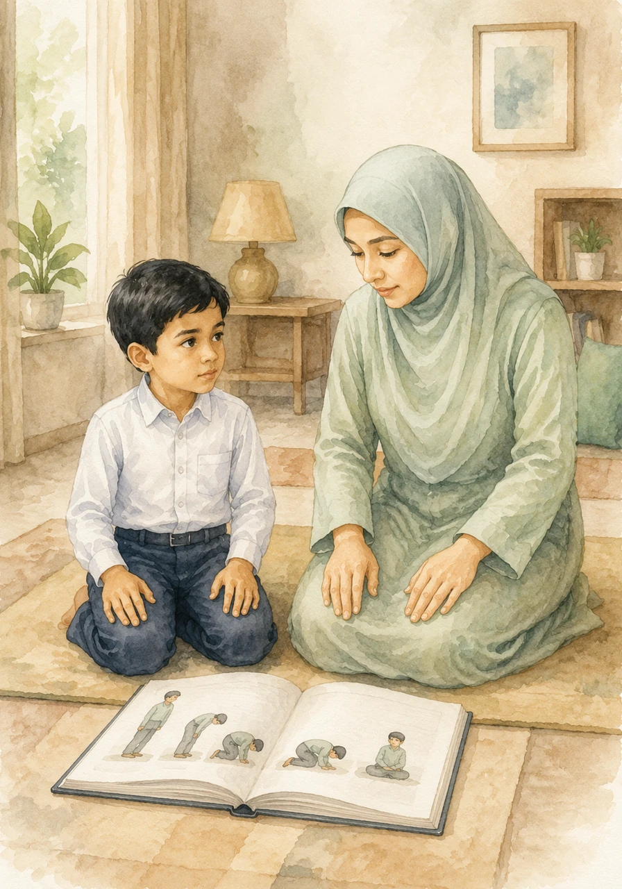 Amran bertekad untuk memperbaiki solatnya dan mula mengulang kaji pelajaran bahagian ibadat di rumah bersama ibunya. Ibu Amran menunjukkan cara-cara bertamankninah, iaitu berhenti sebentar dengan tenang dalam setiap rukun solat.