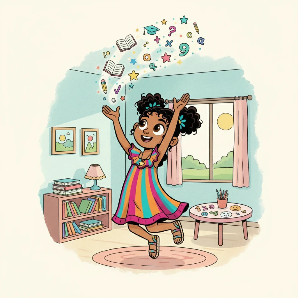 Elena, una joven de cabello castaño y ojos brillantes, soñaba con ser maestra.  En su habitación, llena de libros y dibujos, imaginaba un mundo donde la enseñanza fuera una aventura mágica. Su mayor deseo era inspirar a otros.