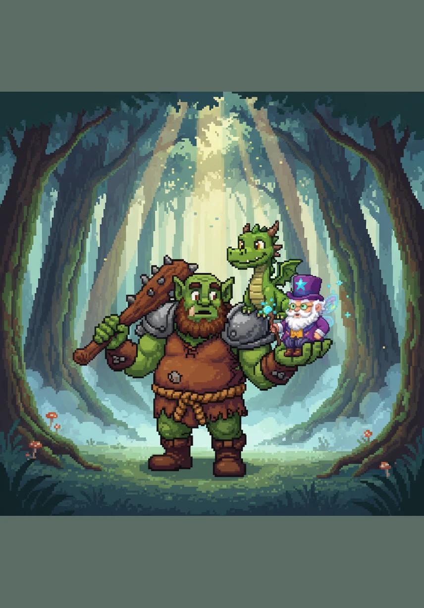 Barnaby the Ogre is trying to enjoy his morning mud bath when he trips over a gleaming sword stuck deep in a mossy rock. It is right in the middle of his favorite walking path, and he grumbles about the clutter humans leave behind in his peaceful swamp.