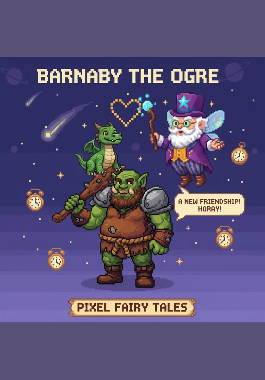 Suddenly, a tiny, eccentric fairy godfather flutters out from behind a weeping willow, blowing a trumpet and shouting that the true king has finally been found. Barnaby stares at the small creature in disbelief, holding the legendary sword like a giant, glowing toothpick.