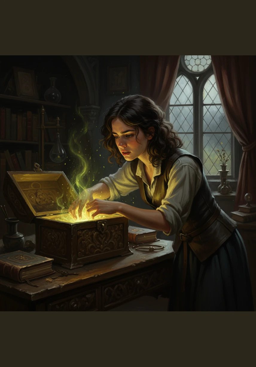 Aisha carefully reaches into the glowing bag and pulls out a beautifully embroidered takiya cap. As soon as Ayan places the traditional hat on his head, a bright flash fills the room and a floating message appears, telling them to find all styles to unlock the code.