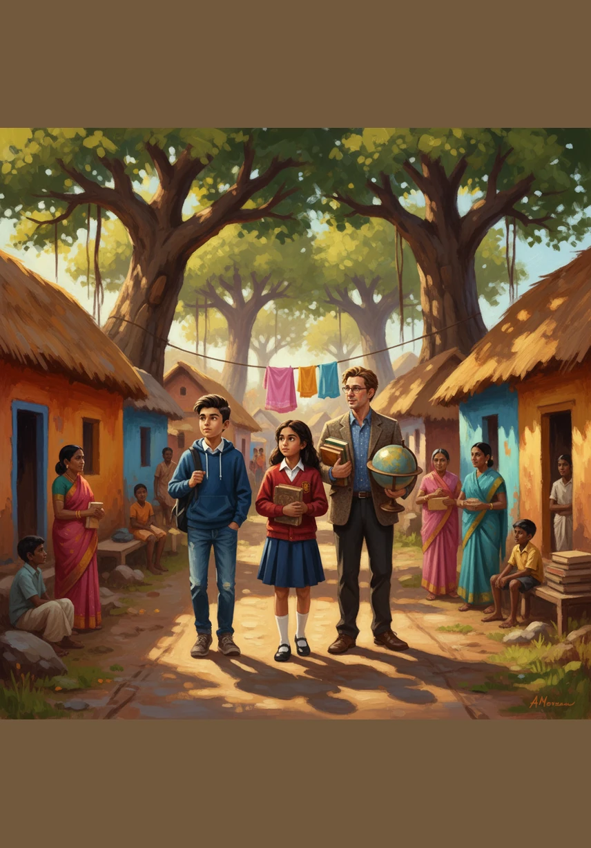 Walking further into the village, they encounter a girl wearing a flowing koylek dress and a magnificent, tall saukele headpiece. She describes her outfit as beautiful and unique, and Ayan realizes these are more important words needed to solve the puzzle.