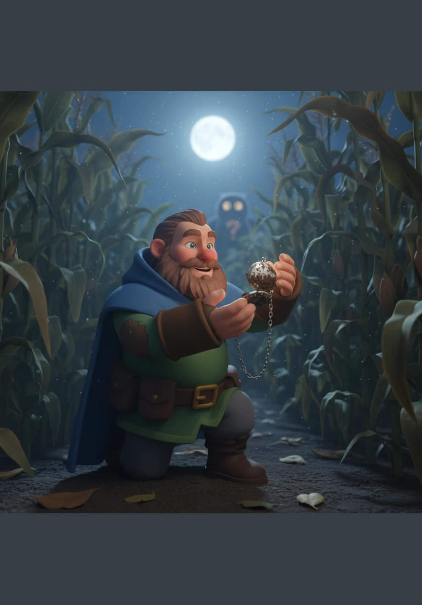 Deep within the rustling cornstalks, Silas found a discarded silver locket, its chain snapped and covered in damp earth. He held it up to the moonlight, realizing it was the first clue in a trail that had gone cold years ago.