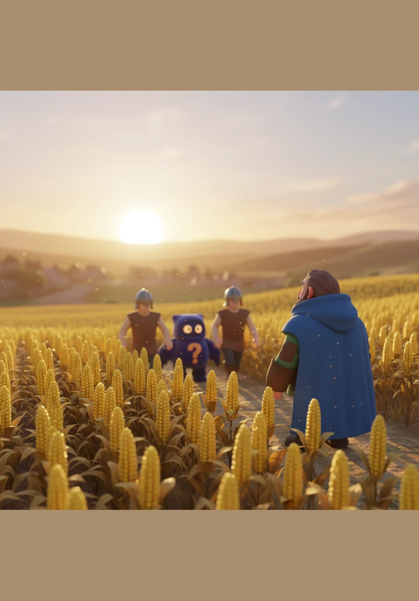 As the first rays of dawn broke over the horizon, the authorities arrived to take the figure away, leaving the town in newfound peace. Silas stood at the edge of the field, watching the sun illuminate the golden corn, knowing that some shadows are finally meant to fade.