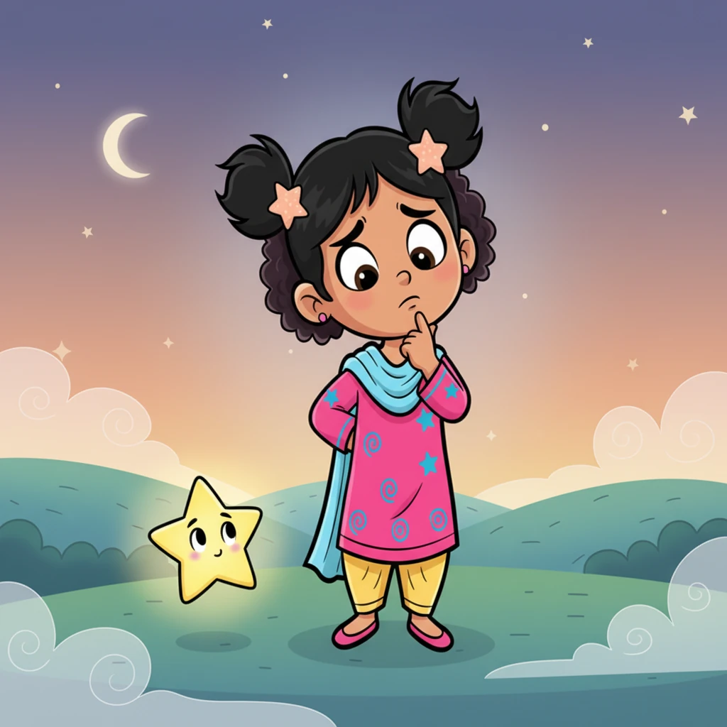 Twinkle ne Flick ki baat suni aur thodi der ke liye soch mein pad gayi. Uske mann mein shuru mein thodi jhijhak aayi, uski chamak halki si kam ho gayi. Woh soch rahi thi ki kya use apni roshni baantni chahiye ya nahi, ya phir apni chamak akeli rakhni chahiye.