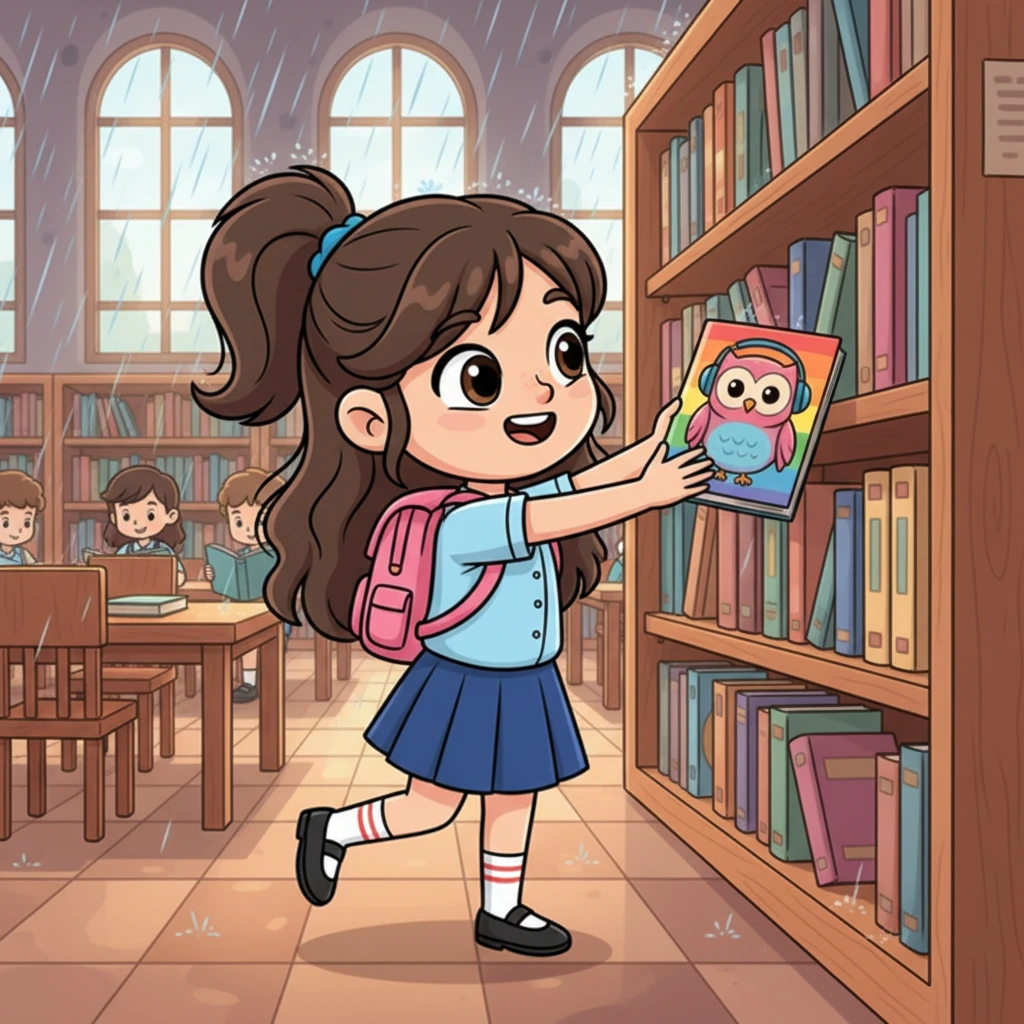 One rainy afternoon, Lily found herself in the library, searching for something new. A colorful book titled 'Speak English Naturally: The Shadowing Method' caught her eye, promising a fresh approach to language learning.