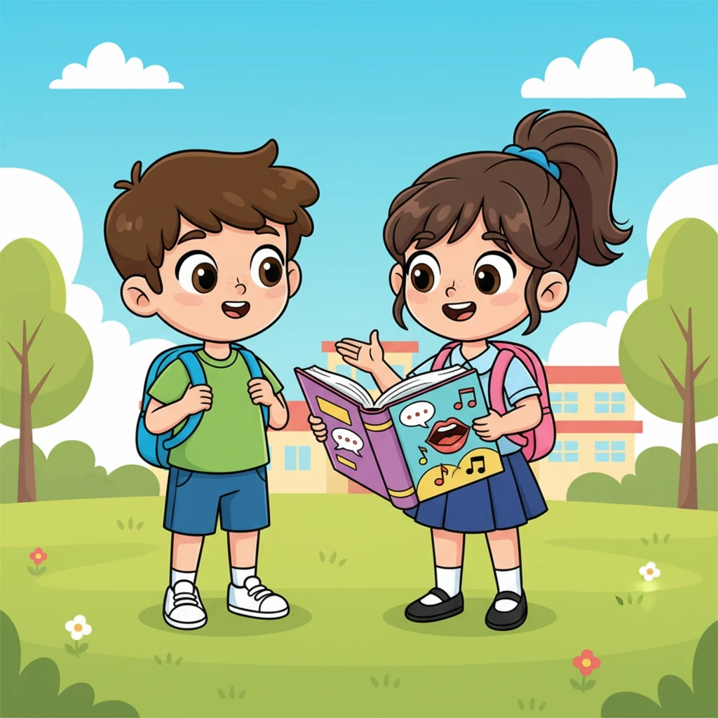 Eager to share her secret, Lily showed her shadowing book to her friend, Tom, who also struggled with English. She explained how the method had helped her overcome her fear of speaking.