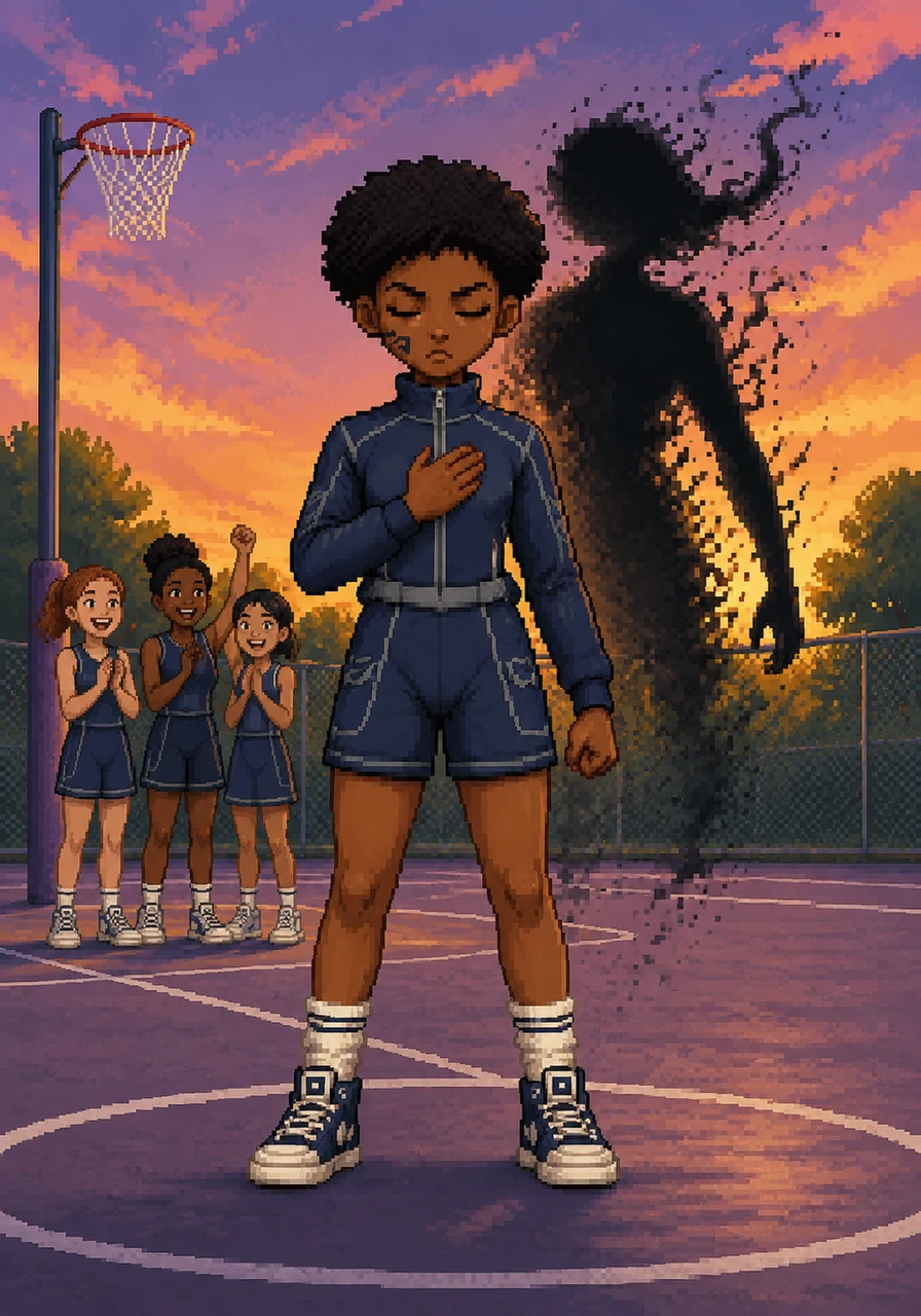 Back on the netball court, Naomi takes a deep breath and realizes she is stronger than the shadow ever was. Though she still hears its whispers sometimes, she now knows they are lies, and she stands tall as a girl who is valuable, loved, and whole.