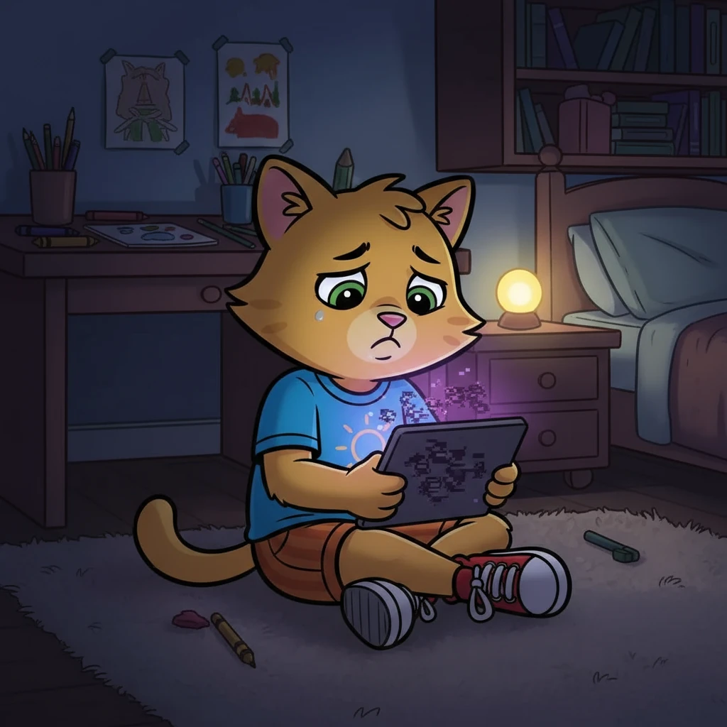 Hugo era un gato curioso y juguetón que asistía al colegio María Magdalena Postel. Le encantaba dibujar y compartir sus creaciones con sus amigos. Un día, recibió mensajes crueles en su tableta, y su mundo se oscureció un poco.