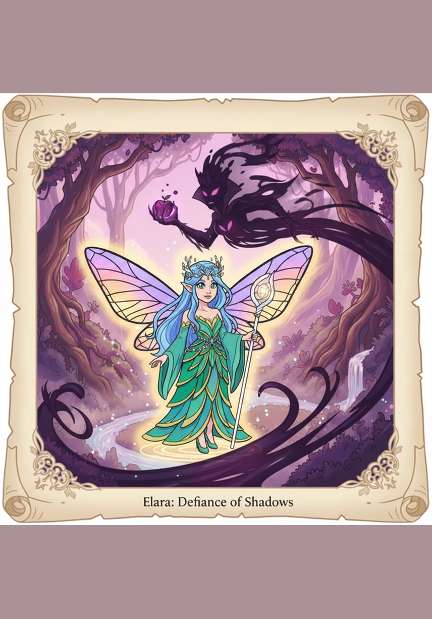 Elara felt the sting of the poison as she touched the petals, but her inner magic was a fountain of light that could not be quenched. The dark spell dissolved instantly, leaving the fairy unharmed and her heart filled with resolve.