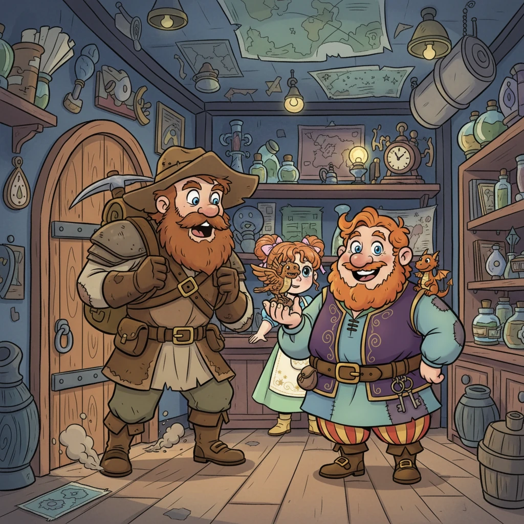 The next morning, a famed explorer bursts into the shop, seeking a "Pathway to the Cloud Giants' Realm." Arthur, with his usual calm demeanor, offers a small, intricately carved wooden bird. "This little fellow," he explains, "will show you the safest, most scenic route to the highest peaks, where cloud formations truly resemble giants." The explorer, though expecting grander magic, takes the bird, impressed by its delicate craftsmanship.