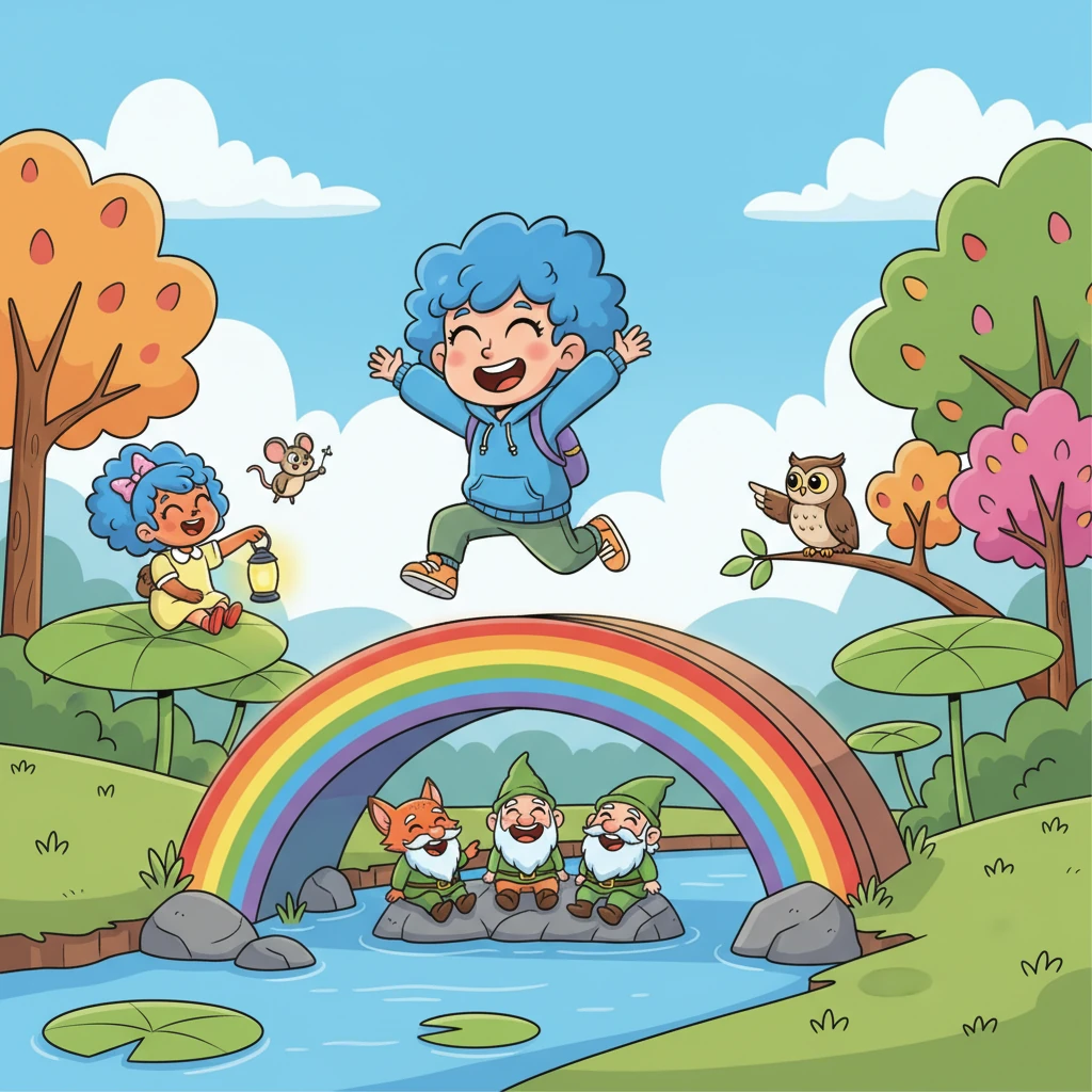 Ее путешествие вело через удивительные земли! Она перепрыгивала через радужные мосты, охраняемые хихикающими гномами, и плыла по рекам на гигантских кувшинках. Дружелюбные лесные существа указывали ей путь, очарованные ее храбрым и полным надежды духом.