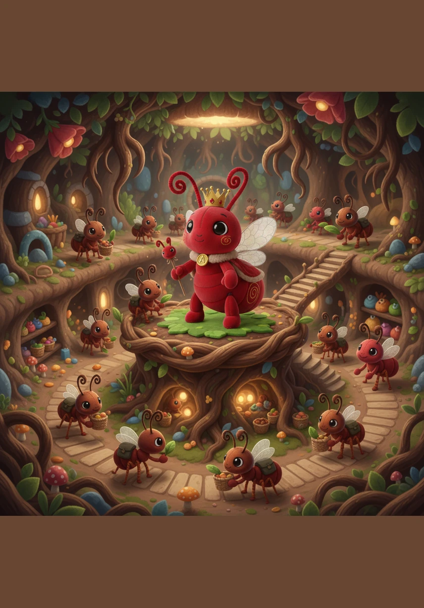 Beneath the roots of the flowers, a vast and bustling empire now thrives in the quiet darkness. Ms. Ally looks upon her thriving kingdom with pride, knowing her family is united and strong in their magnificent underground home.