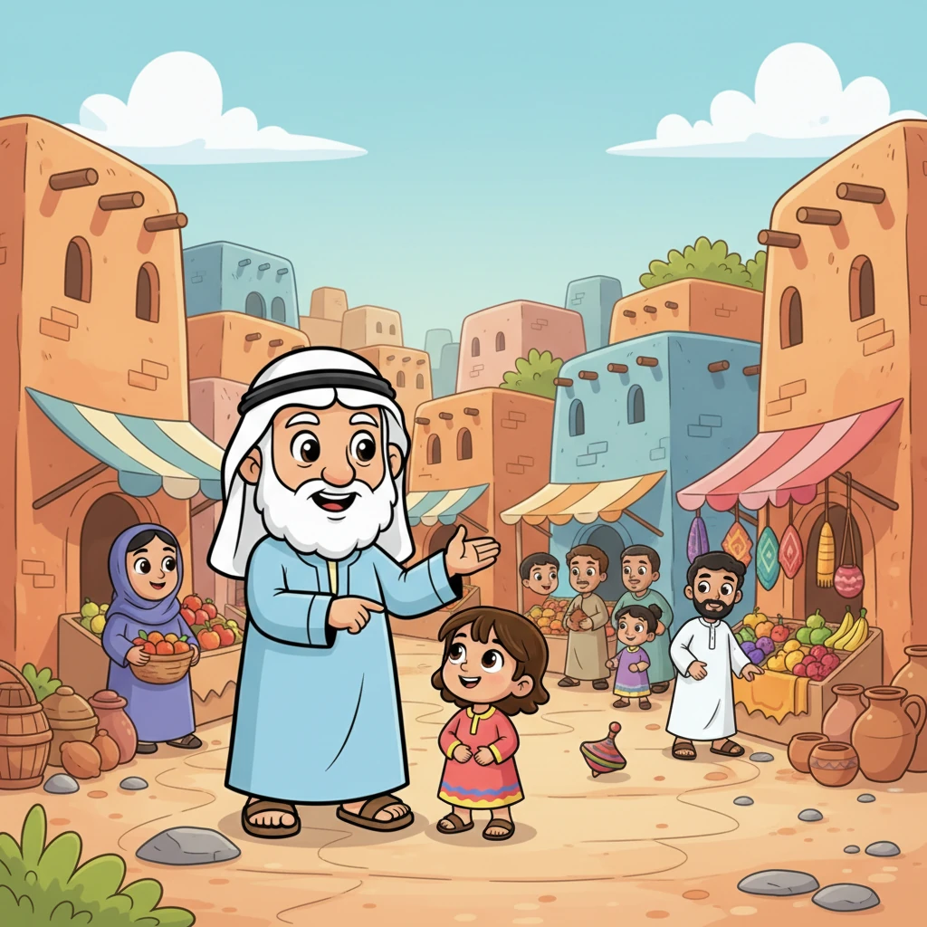 يصف الجد حسن البيوت المتواضعة ذات الألوان الترابية والأسواق الصغيرة المزدحمة بالناس. لا توجد أبراج شاهقة أو شوارع واسعة، بل مجتمع متماسك حيث يعرف الجميع بعضهم البعض. كانت المحبة والتعاون ينسجان خيوط حياتهم اليومية ببساطة ودفء.