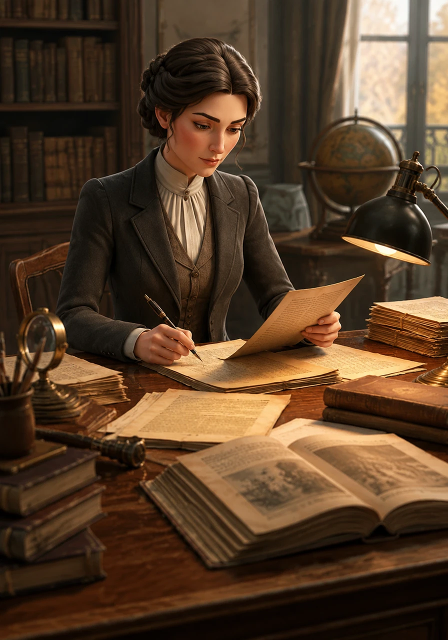Con pazienza e precisione, Elena traduceva lettere d'epoca e saggi accademici, assicurandosi che ogni sfumatura culturale fosse preservata per i lettori di entrambi i paesi. Il suo lavoro non era solo una professione, ma un atto d'amore verso la precisione storica e la comprensione reciproca.