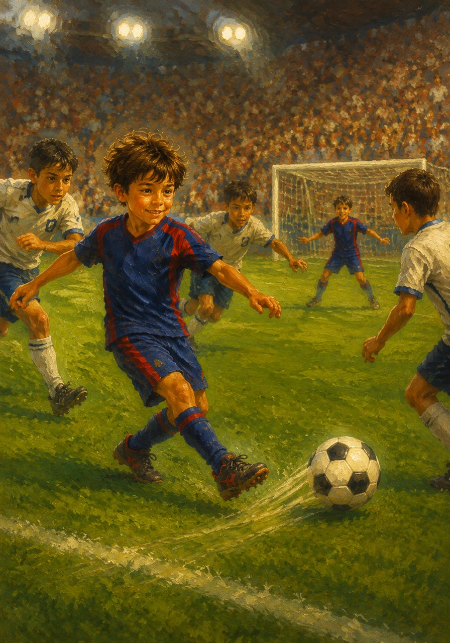 With only one minute left on the clock, Leo drew the defense toward him and spotted an open teammate right near the net. Instead of shooting, he made a perfect, crisp pass across the grass.