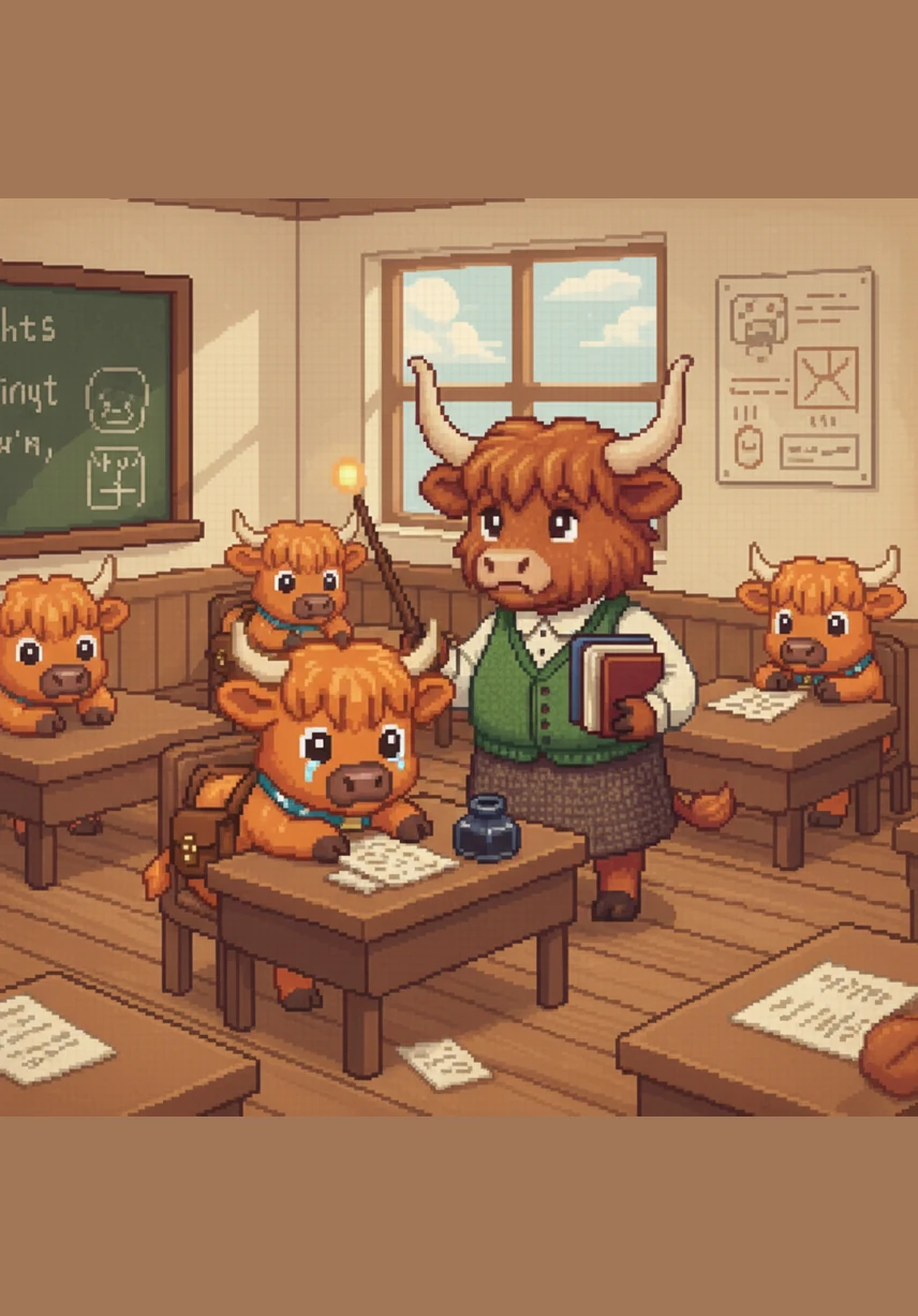 Mrs. O’Leary saw Curio’s worried face and knelt down beside his desk with a gentle, encouraging smile. She told the class that feeling unsure is just another way of being ready to learn something new and exciting.