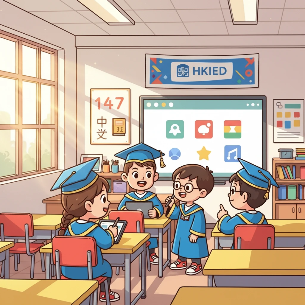 樂學和朋友們聚集在香港教育大學的課室裡，他們是BWP147班的學員。陽光灑進教室，照亮了他們求知的眼神。他們興奮地期待著新興科技如何應用於中文科教學。
