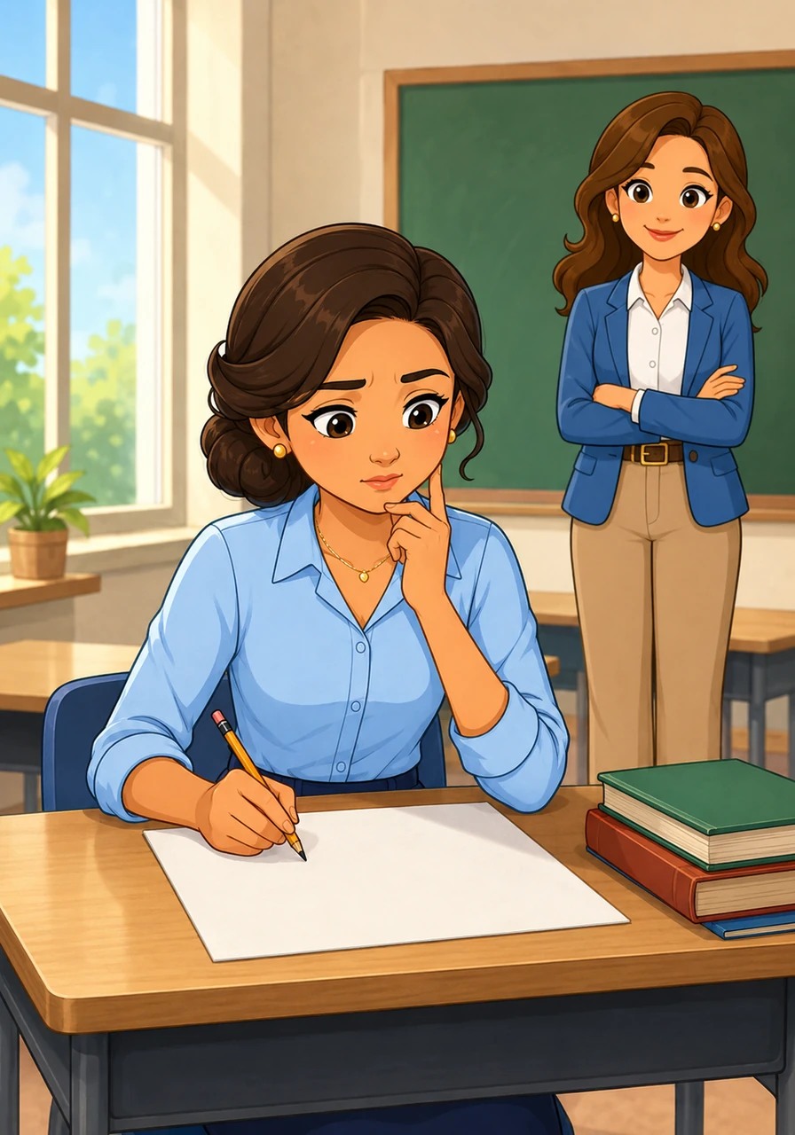 When faced with a difficult math problem, Arujan takes a moment to think and tries again with a determined heart. She learns that challenges are just opportunities to grow stronger and smarter.