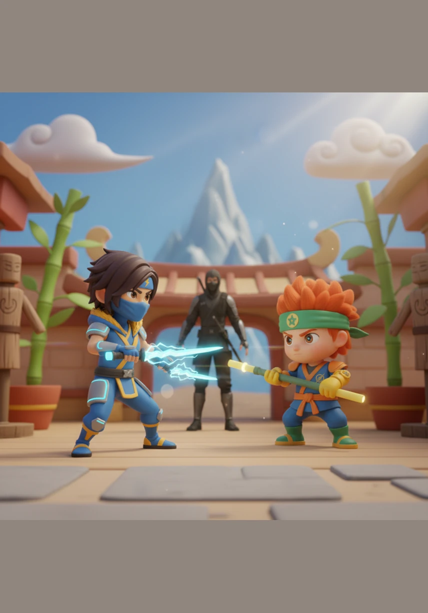 The training yard fills with the laughter and energy of the next generation, including the tech-savvy Sora and the steadfast Arin. Together, they practice their Spinjitzu rotations, creating a whirlwind of vibrant colors that dance across the monastery grounds. They are more than just students; they are a family in the making.