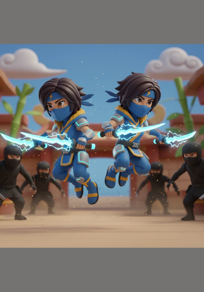 Sora leaps to his side, her lightning daggers crackling as she reminds him that they are a team and a family. She tells him that he doesn't need to be his father; he just needs to be the spark that starts the fire. Her words cut through his doubt like a blade.