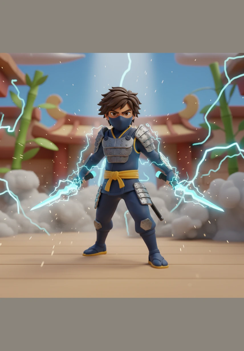 Deep within, Kenji finds a new source of power, a bright neon-blue flame that merges ancient tradition with modern energy. He unleashes a massive burst of heat that incinerates the digital virus, clearing the sky and restoring peace to the city. The citizens cheer as the purple gloom vanishes.