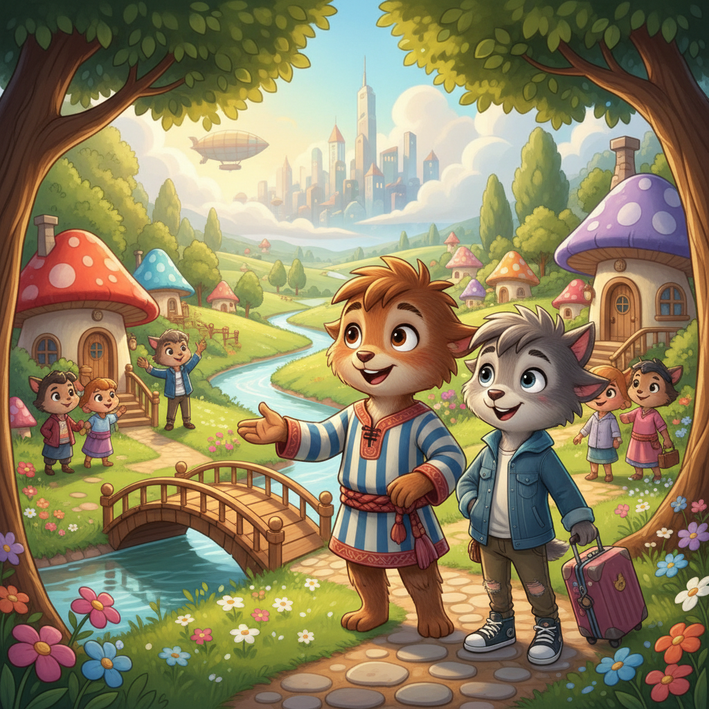 Nuoy lived in a beautiful community, surrounded by family and friends. One sunny day, his cousin Ek, who lived in the bustling city, came to visit. Nuoy was excited to show Ek all the special places he loved.