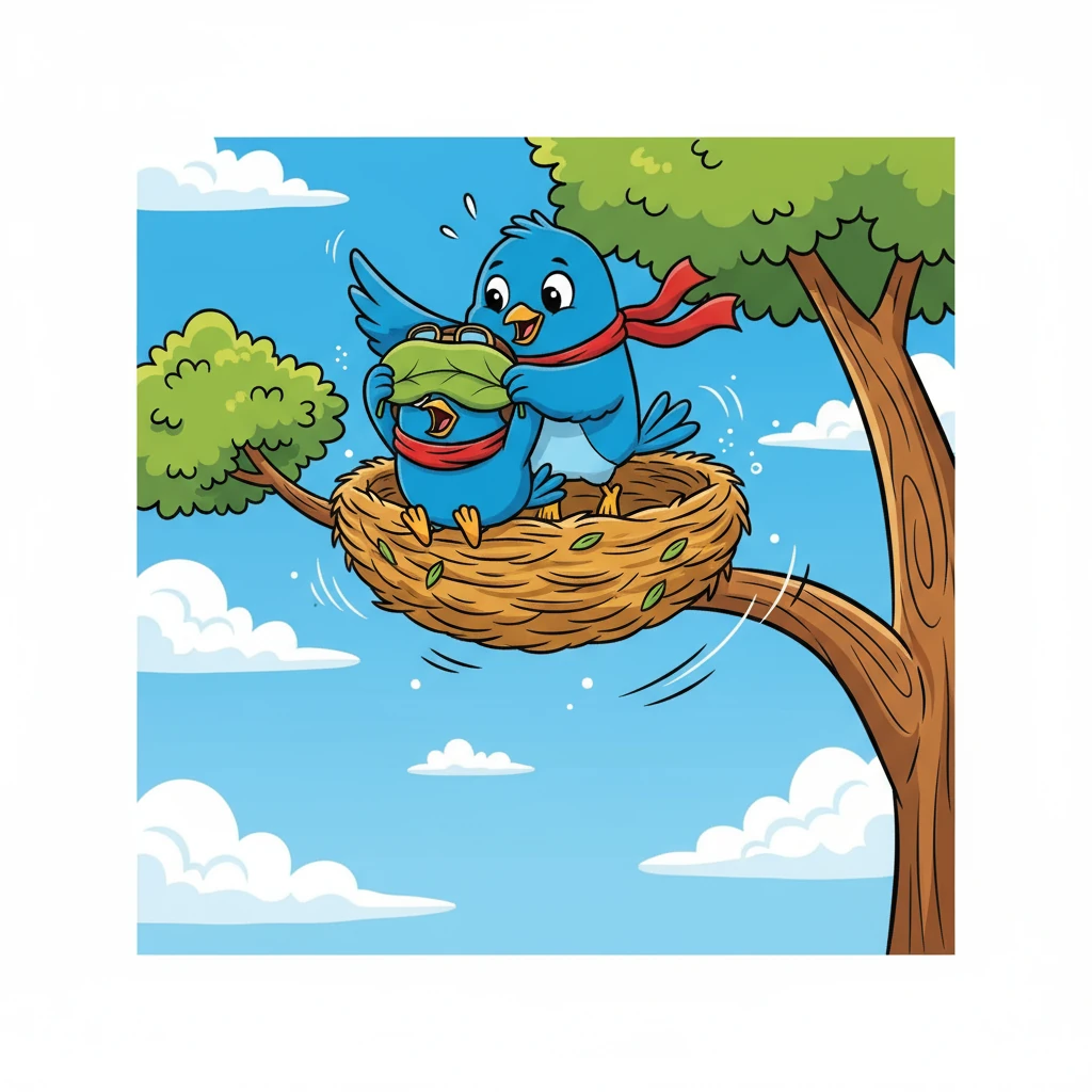 Certa manhã, a mamãe de Lalu tem uma ideia. Ela cobre os olhinhos dele com uma folha macia, segura sua asinha e pergunta baixinho: “Confia em mim, Lalu?” Antes que ele responda, ela salta do ninho! Lalu grita assustado — mas de repente sente o vento passando por todo o seu corpo.