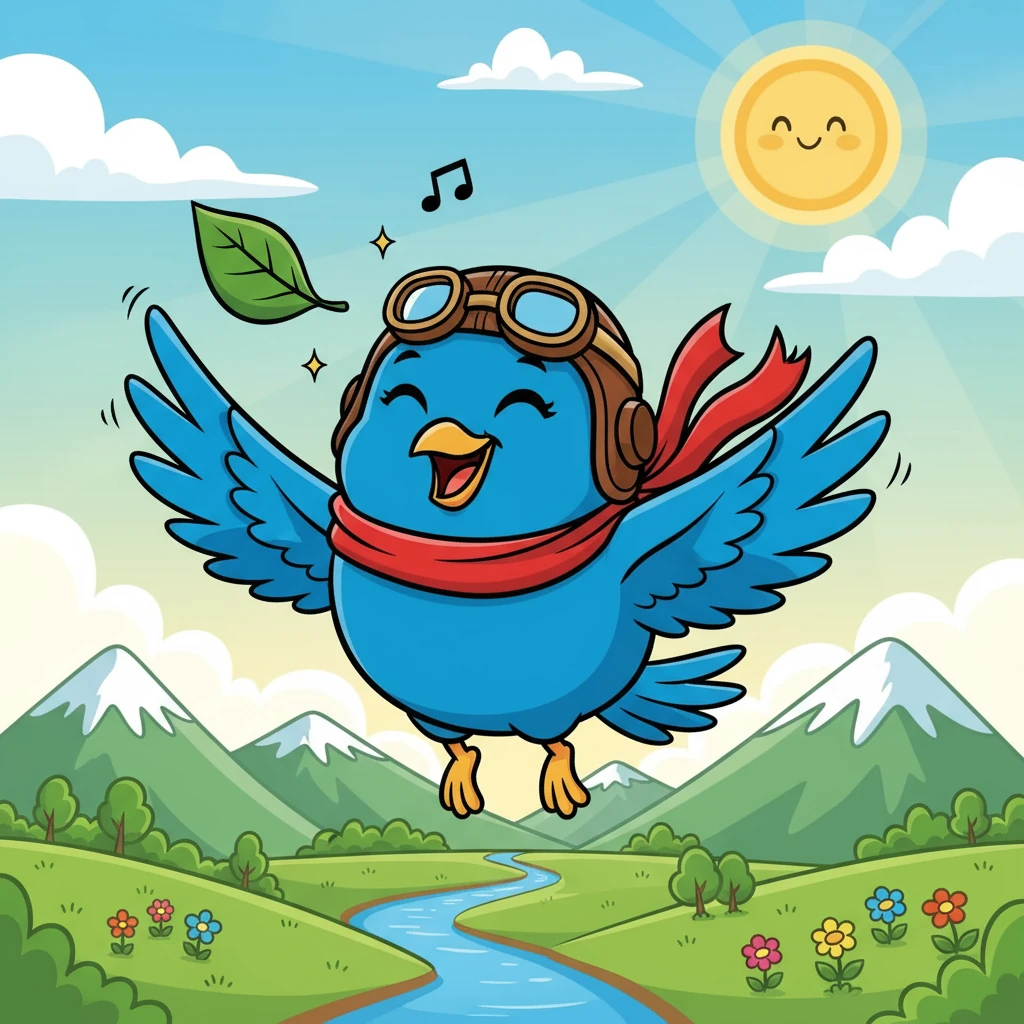 No começo, Lalu sente medo. Mas então, algo mágico acontece: Ele abre suas asas — e começa a voar! O vento toca suas penas e o faz rir de alegria. A folha se solta de seus olhos, e ele vê o mundo lá de cima pela primeira vez: montanhas, rios, árvores e o brilho do sol.