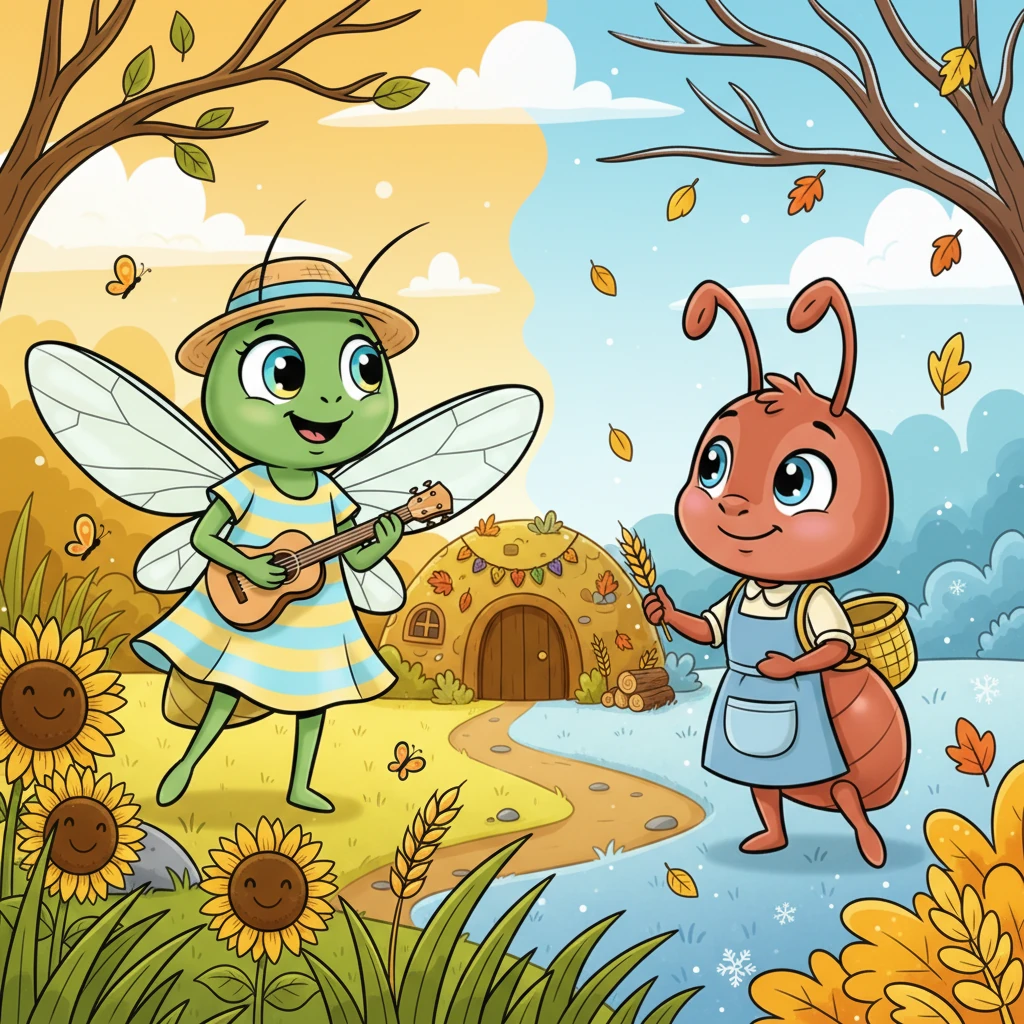 La Cicala e la Formichina - 动物故事