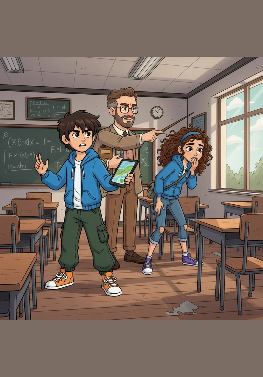 The music from a hidden speaker clicks off, and Sarah and Ben rush back to their desks with wide eyes. Mr. Henderson stands at the front of the room, tapping the stack of papers against his palm.