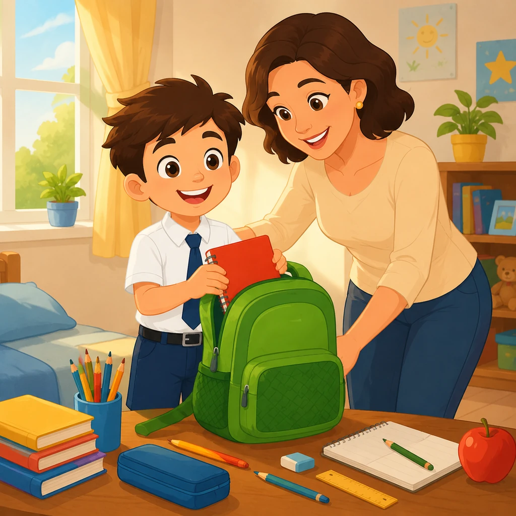 Tom's Big Green School Bag