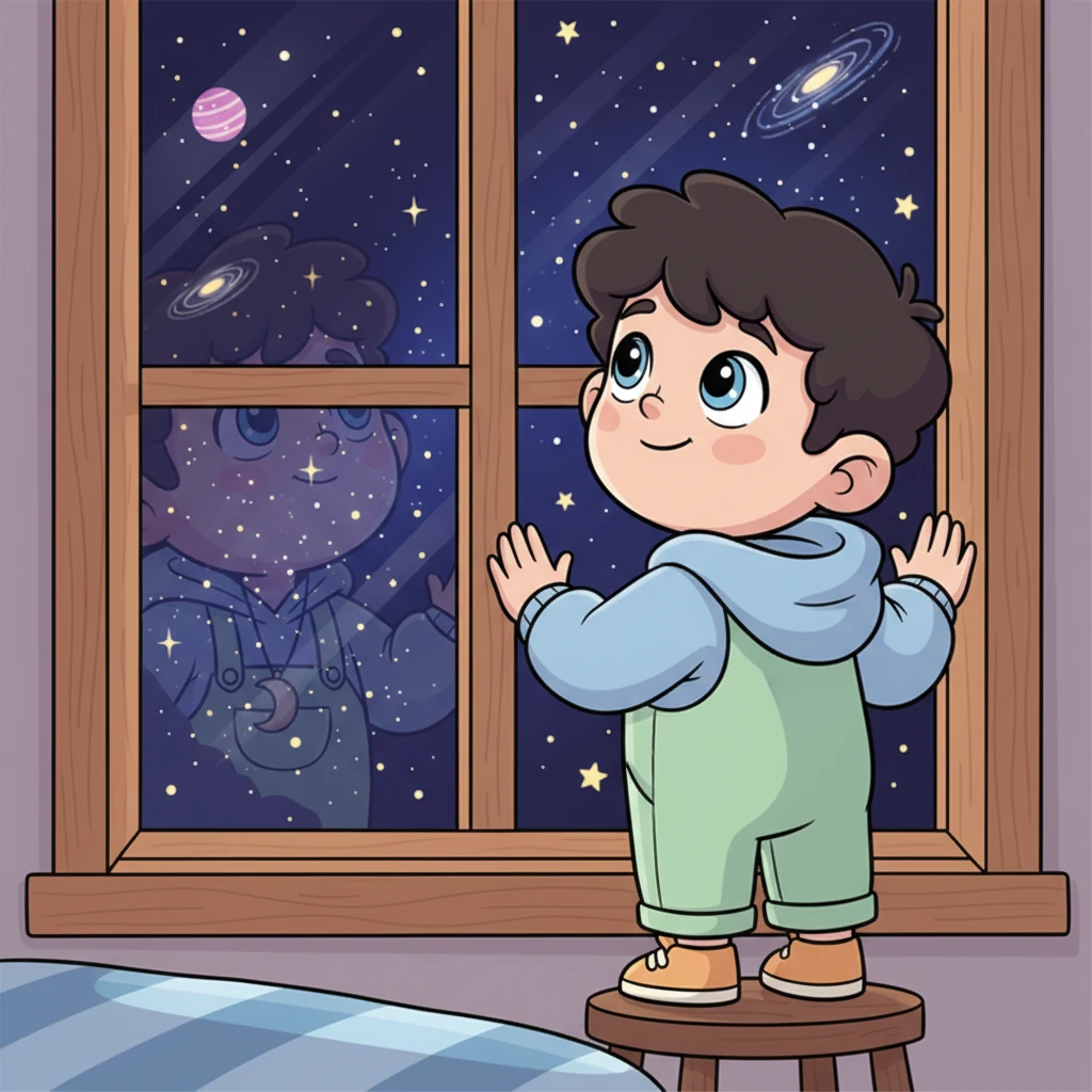 Andrei, un băiețel cu ochi sclipitori, stătea la fereastra lui, privind cerul înstelat. Fiecare punct luminos era o ușă către un vis măreț, o dorință arzătoare de a descoperi misterele universului. Își imagina călătorii printre galaxii îndepărtate și întâlniri cu creaturi stelare.