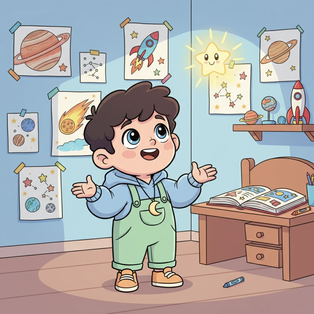 Pe măsură ce Steluța își revenea, ea observă camera lui Andrei, plină de desene cu planete și rachete. Băiețelul îi povestea despre visul său de a călători printre stele și despre cum dorea să exploreze fiecare colțișor al universului. Ochii lui Andrei sclipeau de pasiune.