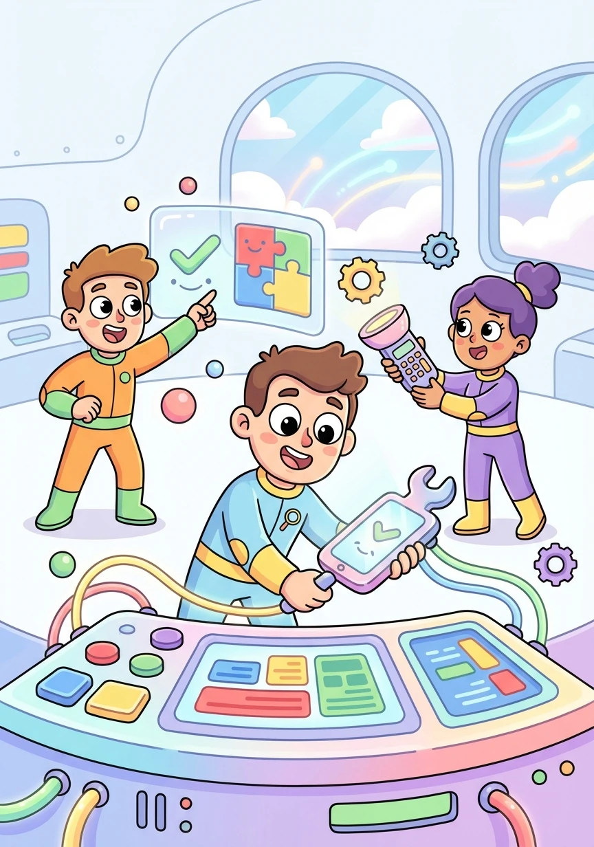 The training moves to more complex scenarios, where Data Dan must use specialized tools to validate large datasets. He collaborates with his teammates, sharing insights and helping each other.