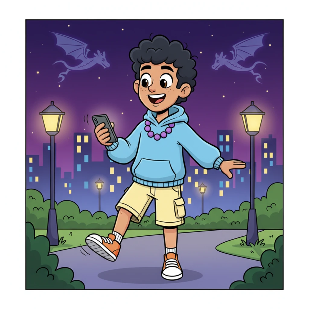 As the evening gently wound down, they exchanged numbers, promising to meet again soon. Liam walked home with a noticeable spring in his step, his mind replaying every moment of their delightful encounter. The city lights seemed to twinkle brighter, and his world felt a little more vibrant, all thanks to a dragon kite and a charming new friend.