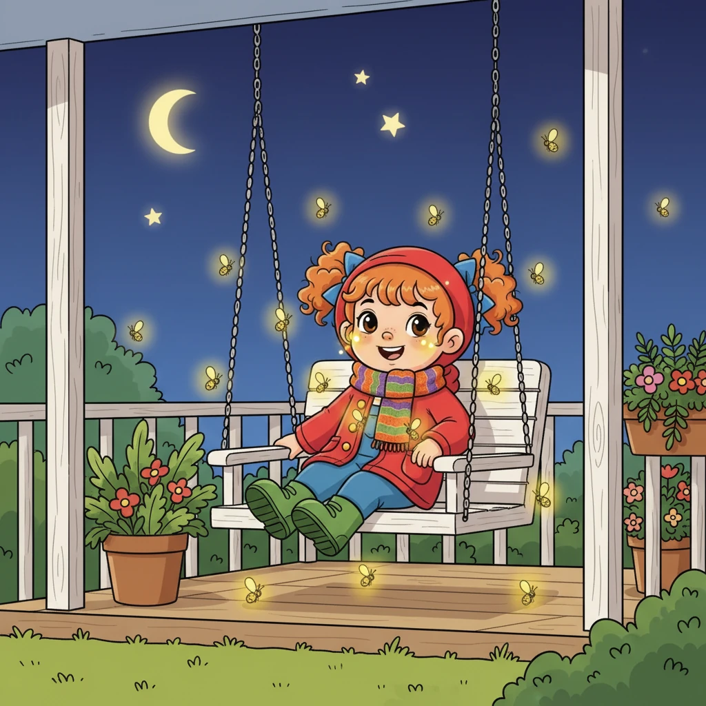 On Summer nights, after the sun has gone to bed, I sit on the porch swing. Fireflies blink and wink, casting a magical glow.