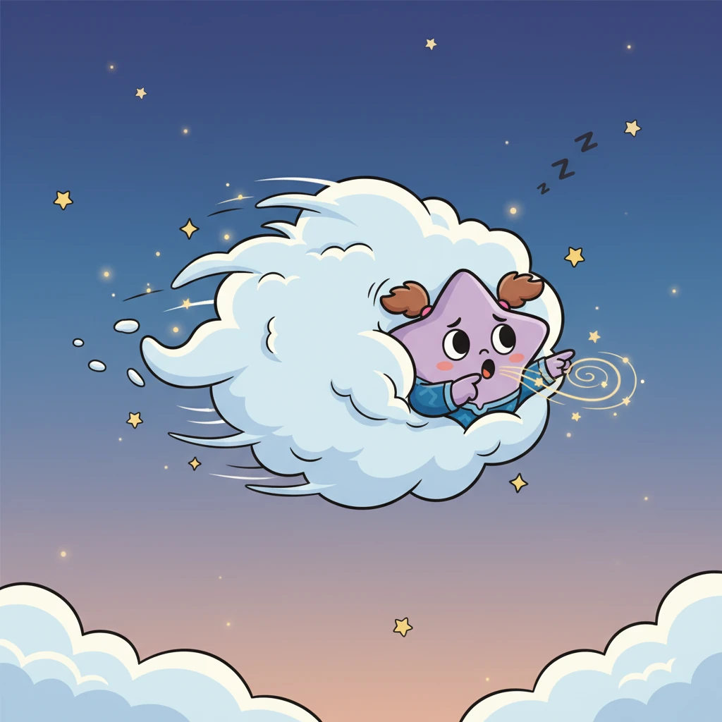 Twinkle, the smallest but most energetic star, zipped forward with a determined sparkle. "Where could Luna be?" he wondered, his tiny light darting behind a wispy cloud. He called out her name in a soft, musical chime.