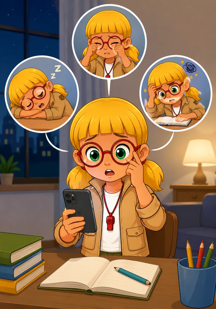 Did you know that using smartphones too much can affect our bodies? Research shows that excessive screen time can hurt our eyes, make us feel very sleepy, and reduce our ability to concentrate on important tasks.