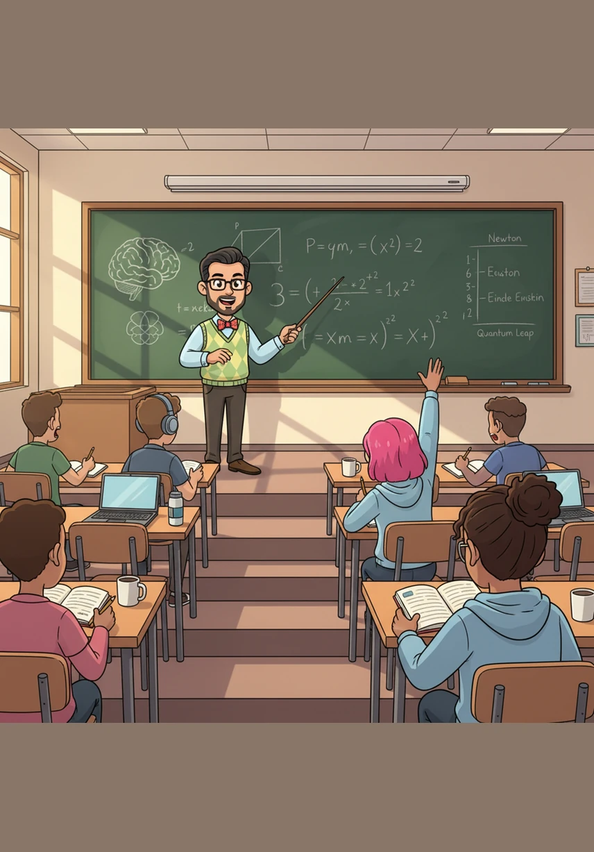 En el primer ejemplo, el profesor escribe la expresión x + 5 mayor que 10 en la pizarra. Con trazos firmes, muestra cómo restar 5 en ambos lados para descubrir que x debe ser mayor que 5, ilustrando el resultado en una recta numérica.