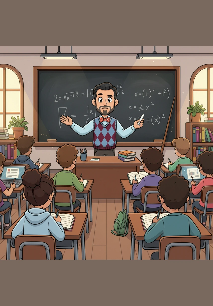 Tras resolver los ejemplos, el profesor resume los conceptos clave en un mapa conceptual vibrante que llena la pizarra. Destaca la importancia de los símbolos mayor que, menor que, y cómo cada uno representa un conjunto infinito de soluciones.