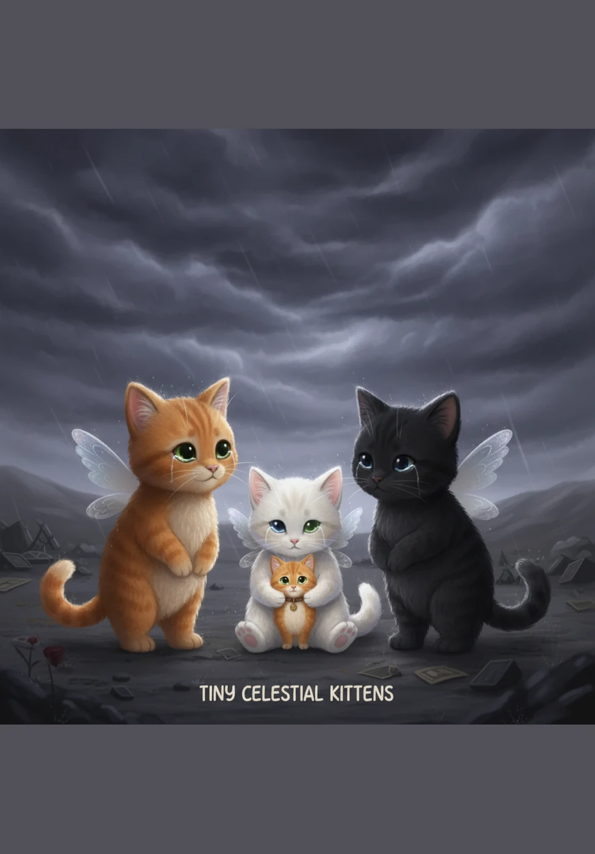 Dark clouds gather overhead, and a cold, biting rain begins to fall, soaking Barnaby’s fur to the skin. He huddles beneath a park bench, shivering and feeling the heavy weight of exhaustion in his paws. His own hunger is forgotten as he imagines his kittens waiting anxiously for his return in their damp alley.