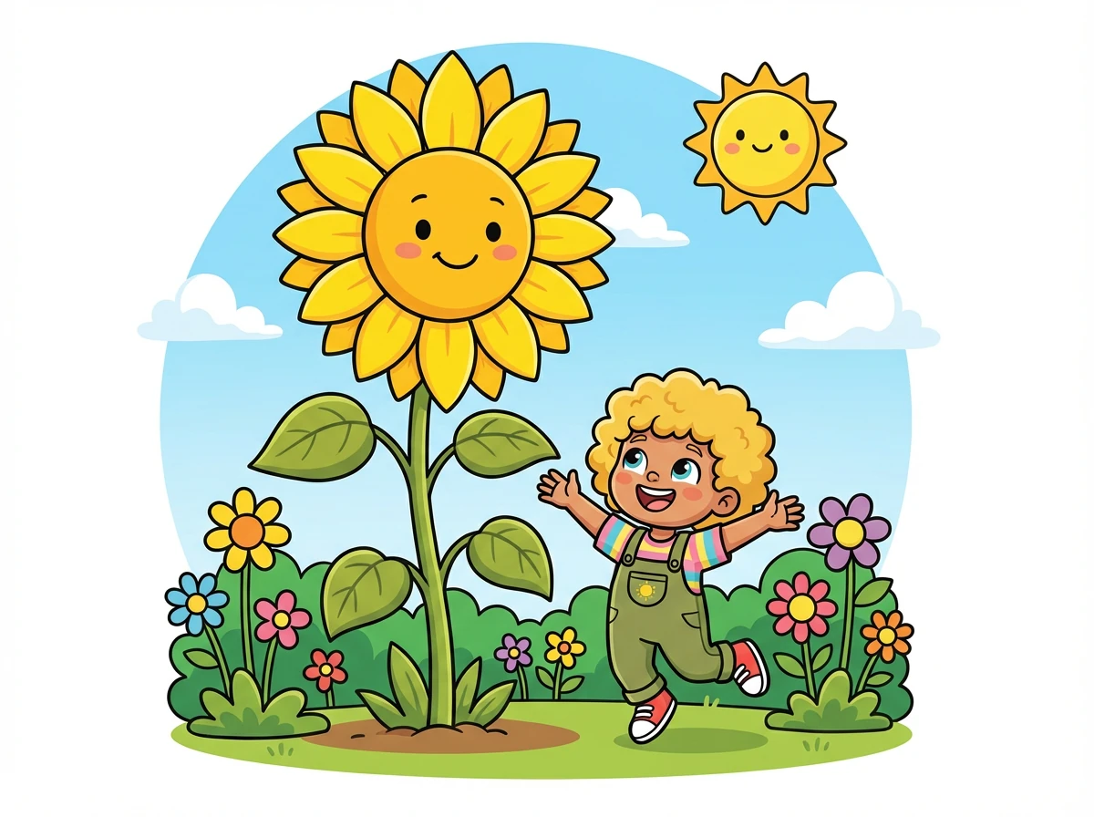 With a final burst of effort, Sunny bloomed into a magnificent sunflower, taller and brighter than any other flower in the garden. Sunny learned that even the smallest seed can achieve great things with self-belief and perseverance.
