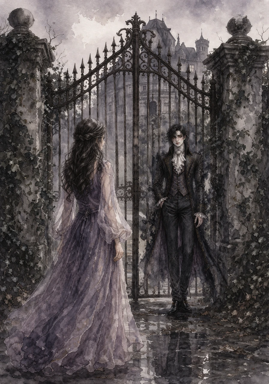 Elara stood before the towering iron gates of Blackwood Manor, where the ivy clung like skeletal fingers to the rusted bars. The air was heavy with the scent of damp earth and forgotten memories, beckoning her into the gloom.
