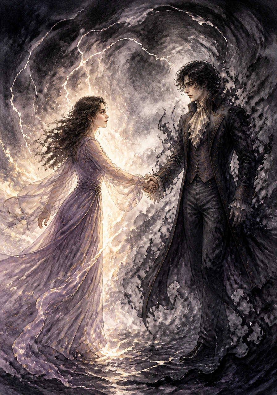 Elara stepped into the center of the storm, gripping Julian’s hand with a strength he hadn’t felt in lifetimes. She chose to share his burden, offering her light to navigate the depths of his darkness.