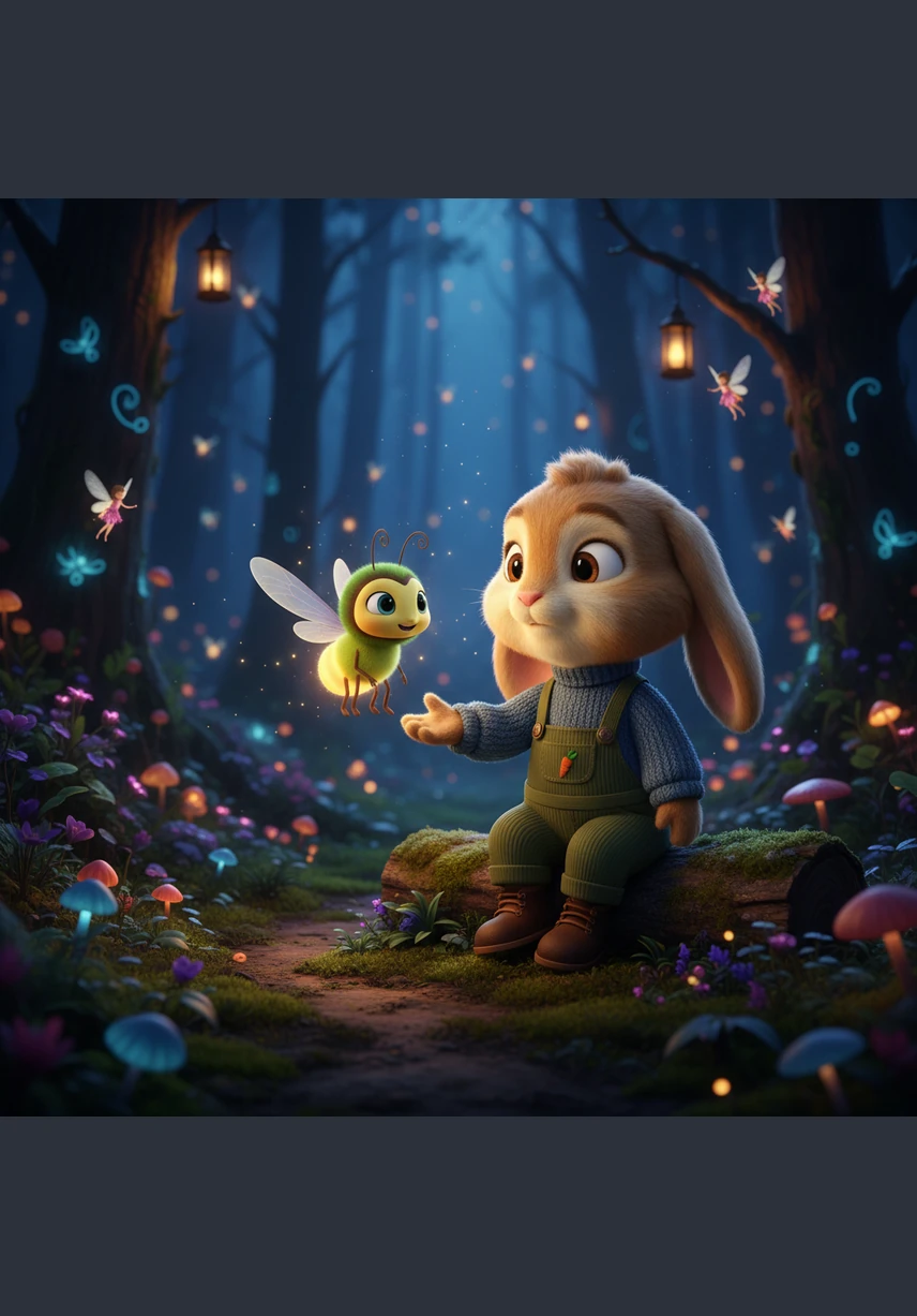 As they traveled, they passed through a clearing filled with night-blooming flowers that shimmered like fallen stars. The sweet scent of jasmine filled the air, and Barnaby realized that the forest at night was actually quite beautiful. He stopped being afraid of the shadows and started noticing the magic hidden in the moonlight.