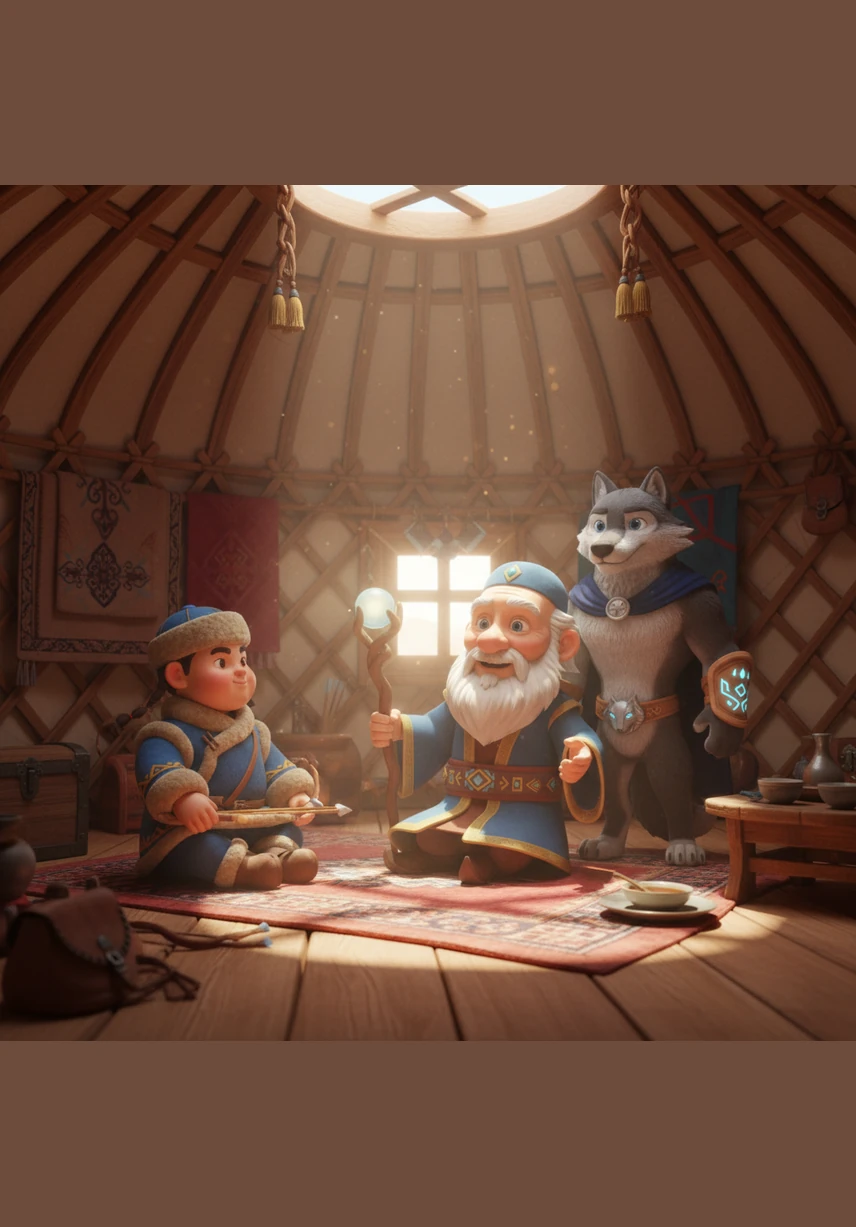 Киіз үйдің іші жылы әрі жарық. Құрмаш кішкентай Көксерекке тостағанмен сүт беріп, оның маңдайынан сипады. Бөлтірік жаңа иесіне сеніммен қарап, алғаш рет адам мейірімін сезінді.